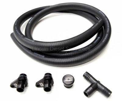 Lincoln Diesel Specialities - LDS PCV Re-Route Kit (W/O Resonator Plug) 2004.5-2010