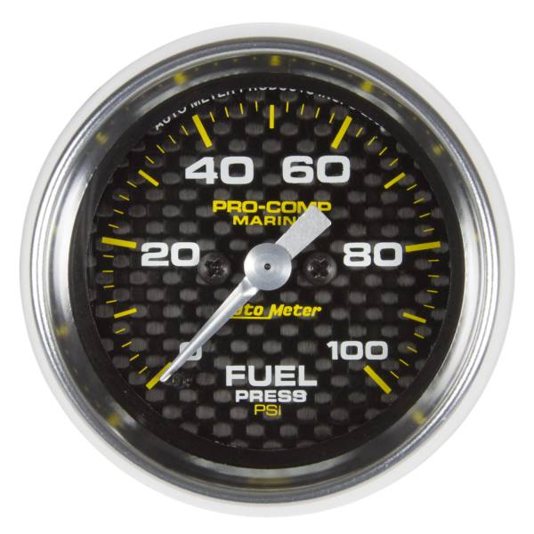 Auto Meter - AutoMeter Marine Carbon Fiber Digital 2-1/16" 0-100 PSI Fuel Pressure 