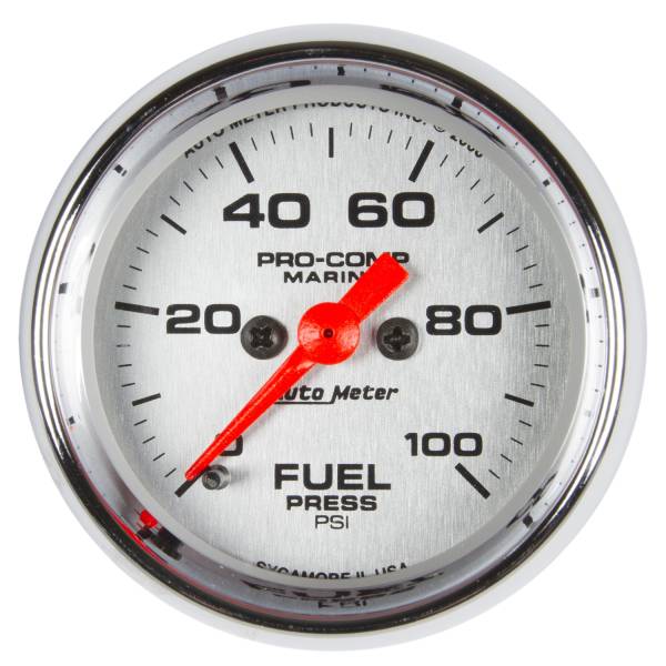 Auto Meter - AutoMeter Marine Chrome Ultra-Lite Digital 2-1/16" 0-100 PSI Fuel Pressure 
