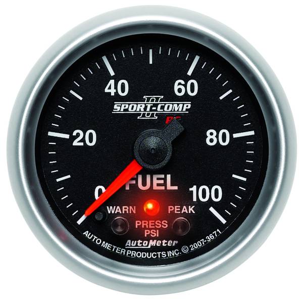 Auto Meter - AutoMeter Sport-Comp II Digital 2-1/16" 0-100 PSI Fuel Pressure 