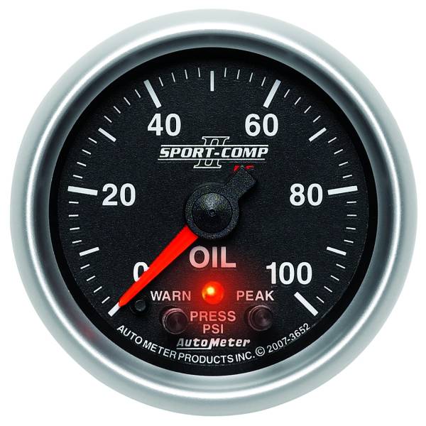 Auto Meter - AutoMeter Sport-Comp II Digital 2-1/16" 0-100 PSI Oil Pressure 