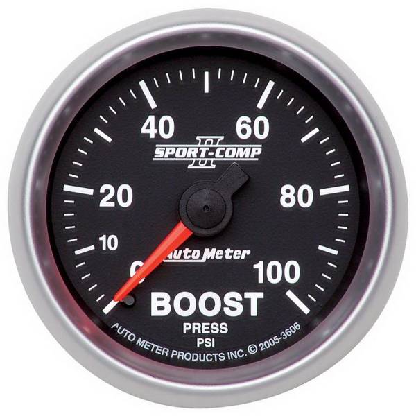 Auto Meter - AutoMeter Sport-Comp II Mechanical 2-1/16" 0-100 PSI Boost