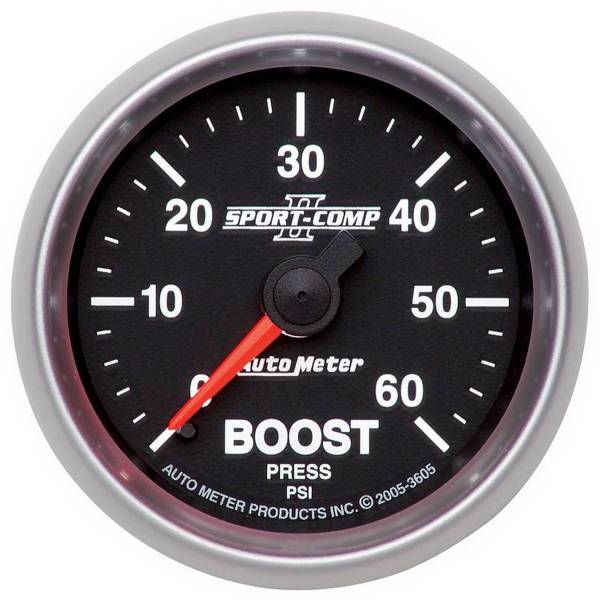 Auto Meter - AutoMeter Sport-Comp II Mechanical 2-1/16" 0-60 PSI Boost