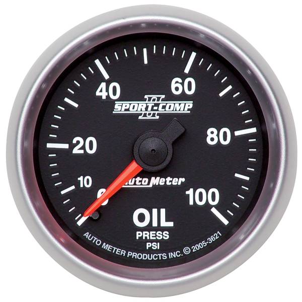Auto Meter - AutoMeter Sport-Comp II Mechanical 2-1/16" 0-100 PSI Oil Pressure