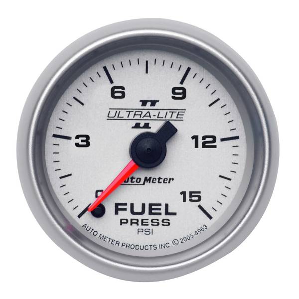Auto Meter - AutoMeter Ultra-Lite II Digital 2-1/16" 0-15 PSI Fuel Pressure 