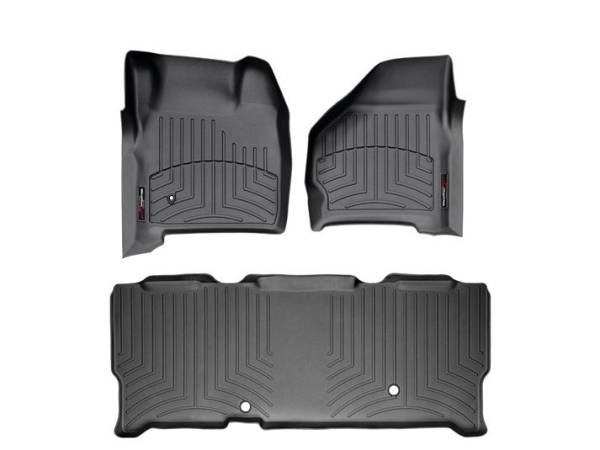 WeatherTech - WeatherTech 1999-2007 SuperCab Ford Floor Liner 1st & 2nd Row-Black- (without floor shifter) 