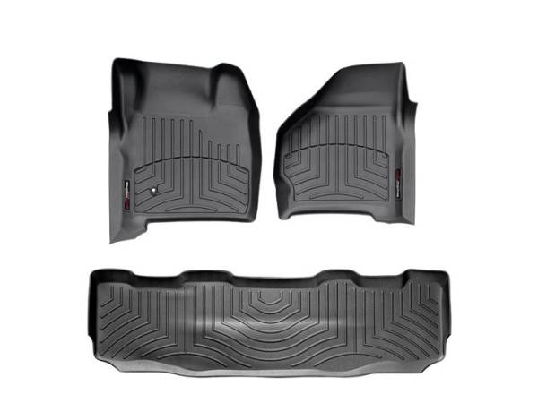WeatherTech - WeatherTech 1999-2007 SuperCrew Ford Floor Liner 1st & 2nd Row-Black- (without floor shifter) 