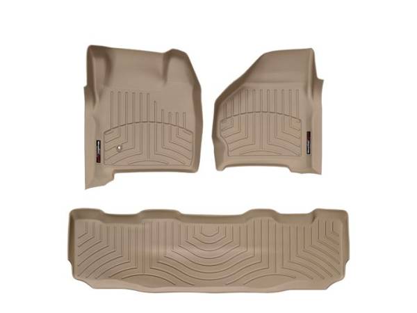 WeatherTech - WeatherTech 1999-2007 SuperCrew Ford Floor Liner 1st & 2nd Row-Tan- (without floor shifter) 