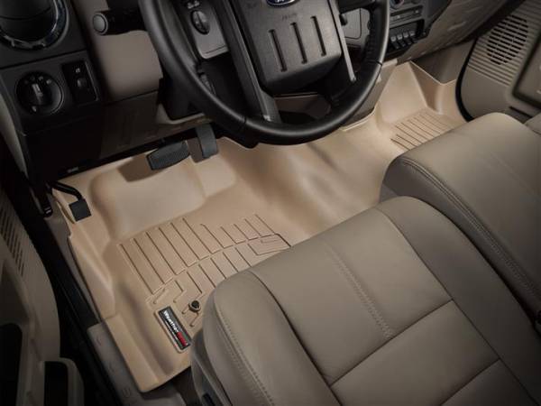 WeatherTech - WeatherTech 2008-2010 SuperCab & SuperCrew Ford Floor Liner 1st Row Over The Hump-Tan
