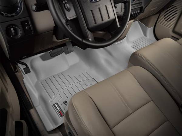 WeatherTech - WeatherTech 2008-2010 SuperCab & SuperCrew Ford Floor Liner 1st Row Over The Hump-Grey