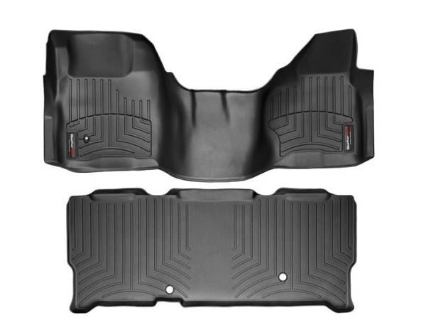 WeatherTech - WeatherTech 2008-2010 SuperCab Ford Floor Liner 1st Row Over The Hump & 2nd Row-Black
