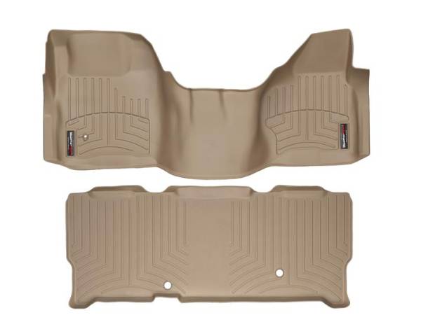 WeatherTech - WeatherTech 2008-2010 SuperCab Ford Floor Liner 1st Row Over The Hump & 2nd Row-Tan