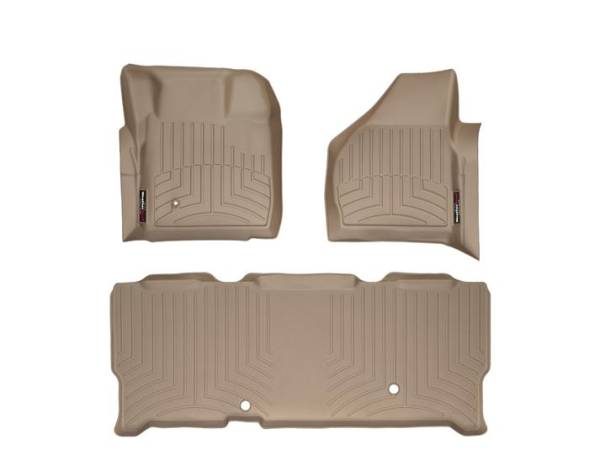 WeatherTech - WeatherTech 2008-2010 SuperCab Ford Floor Liner 1st Row & 2nd Row-Tan