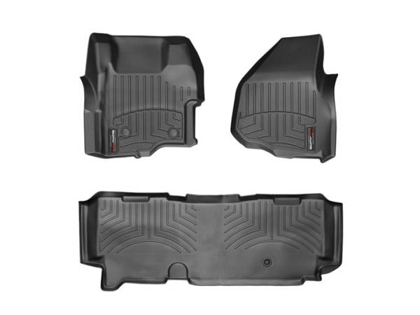 WeatherTech - WeatherTech 2011-2016 SuperCab Ford Floor Liner 1st & 2nd Row-Black- with 4X4 Floor Shifter