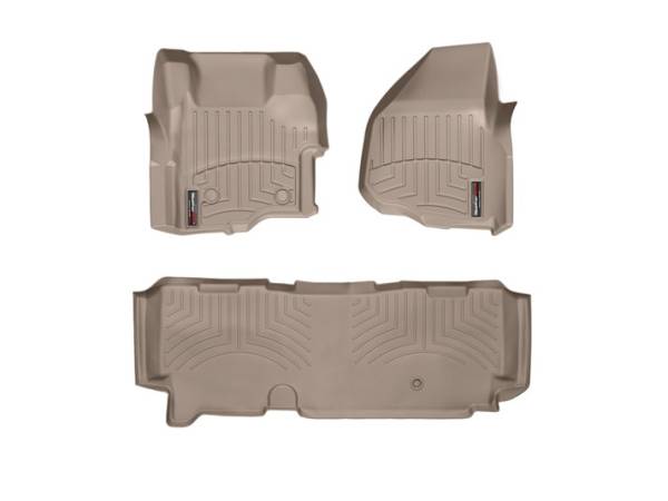WeatherTech - WeatherTech 2011-2016 SuperCab Ford Floor Liner 1st & 2nd Row-Tan- with 4X4 Floor Shifter