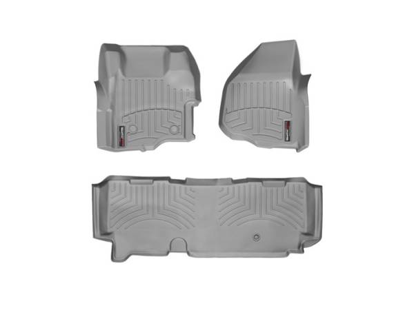 WeatherTech - WeatherTech 2011-2016 SuperCab Ford Floor Liner 1st & 2nd Row-Grey- with 4X4 Floor Shifter