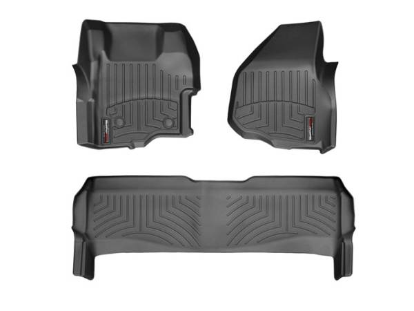 WeatherTech - WeatherTech 2011-2016 SuperCrew Ford Floor Liner 1st & 2nd Row-Black- with 4X4 Floor Shifter