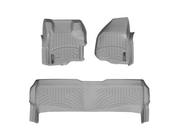 WeatherTech - WeatherTech 2011-2016 SuperCrew Ford Floor Liner 1st & 2nd Row-Grey- with 4X4 Floor Shifter