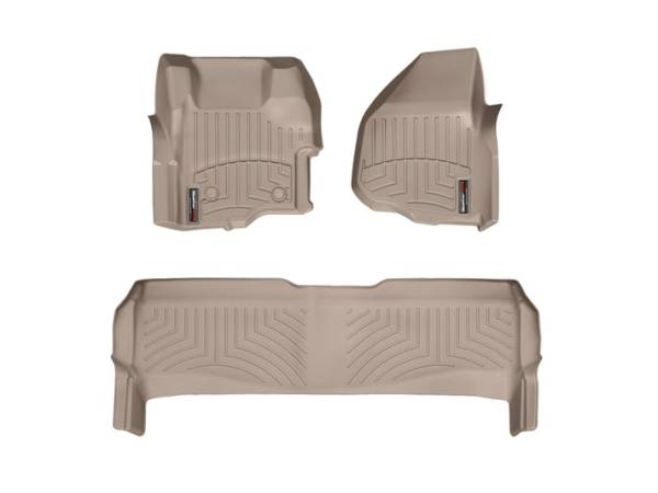 WeatherTech - WeatherTech 2011-2016 SuperCrew Ford Floor Liner 1st & 2nd Row-Tan- with 4X4 Floor Shifter