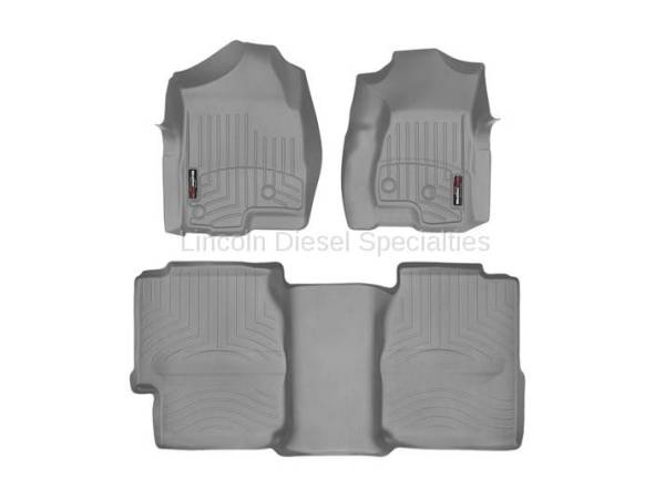 WeatherTech - WeatherTech Duramax Extended Cab Front & Rear Laser Measured Floor Liners (Grey) 2001-2007(Under Seat Rear Mat)**
