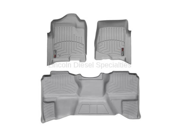 WeatherTech - WeatherTech Duramax Extended Cab Front & Rear Laser Measured Floor Liners (Grey) 2007.5-2014 (Under Seat Rear Mat)