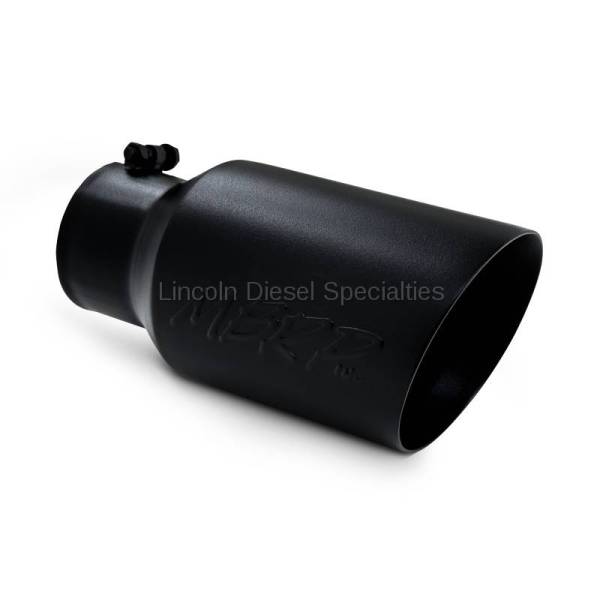 MBRP - MBRP Universal 6" Dual Wall Angled Exhaust Tip-Black Finish (4" Inlet, 6" Outlet)
