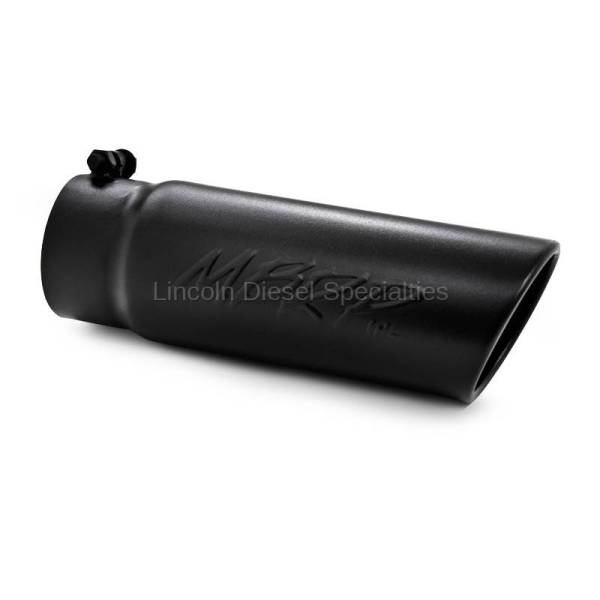 MBRP - MBRP Universal 4" Angled Rolled End Exhaust Tip-Black Finish (3.5" Inlet,4"Outlet)