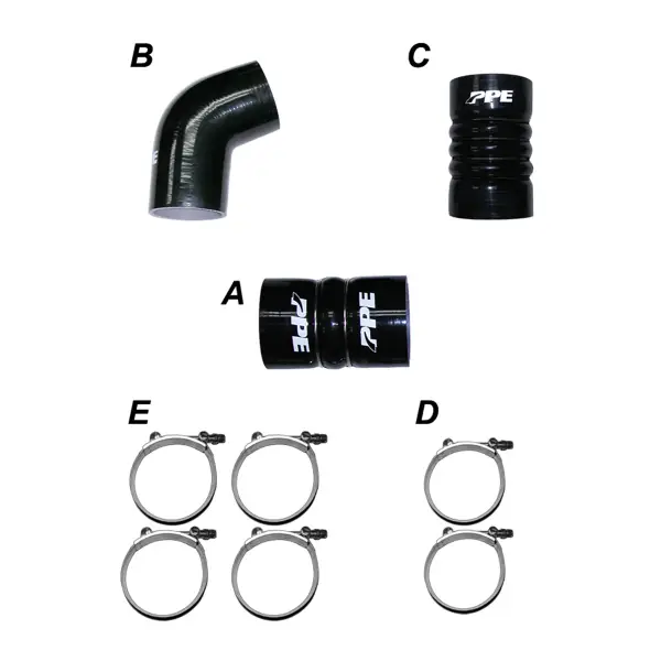 Pacific Performance Engineering - PPE Duramax Silicone Hose Kit with Stainless Steel Clamps - LBZ-LMM (2006-2010)
