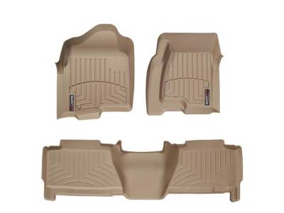 WeatherTech 2004-2007 Chevrolet/GMC Crew Cab Floor Liner 1st & 2nd Row-Tan