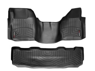 WeatherTech 2008-2010 SuperCrew Ford Floor Liner 1st Row Over The Hump & 2nd Row-Black********