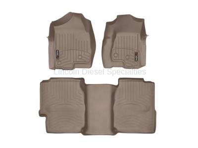 Interior Accessories - Accessories - WeatherTech - WeatherTech Duramax Extended Cab Front & Rear Laser Measured Floor Liners (Tan) 2001-2007(Under Seat Rear Mat)