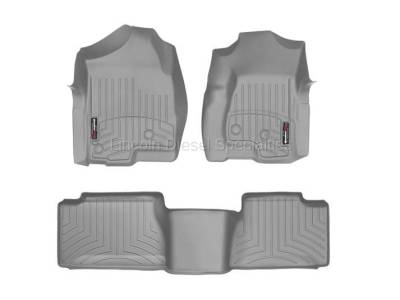 Interior Accessories - Accessories - WeatherTech - WeatherTech Duramax Extended Cab Front & Rear Laser Measured Floor Liners (Grey) 2001-2007(Std.Rear Mat)