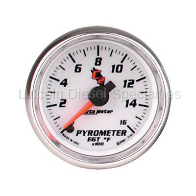 Auto Meter C-2 Series Pyrometer 2-1/16" 0-1600 °F, Stepper Motor (Universal)