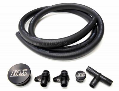 06-07 LBZ Duramax - EGR and Piping Kits - Lincoln Diesel Specialities - LDS PCV Re-Route Kit with Resonator Delete Plug (2004.5-2010)