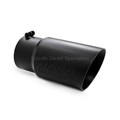 MBRP Universal 6" Dual Wall Angled Exhaust Tip-Black Finish (5" Inlet, 6" Outlet) 