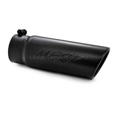 MBRP Universal 4" Angled Rolled End Exhaust Tip-Black Finish (3.5" Inlet,4"Outlet)