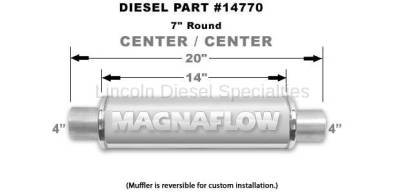 Magnaflow - Magnaflow Universal 14" Stainless Steel Muffler Universal 4" Inlet 4"Outlet, 14" Length , Polished Finish - Image 2