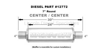 Magnaflow - Magnaflow Universal 24" Stainless Steel Muffler  4" Inlet 4" Outlet, 24" Length , Satin Finish - Image 2