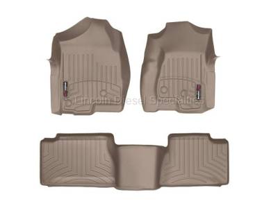 Interior Accessories - Accessories - WeatherTech - WeatherTech Duramax Extended Cab Front & Rear Laser Measured Floor Liners (Tan) 2001-2007(Std.Rear Mat)
