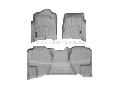Interior Accessories - Accessories - WeatherTech - WeatherTech Duramax Extended Cab Front & Rear Laser Measured Floor Liners (Grey) 2007.5-2014 (Under Seat Rear Mat)