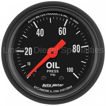 Auto Meter Z-Series, Oil Pressure, 2-1/16",  0-100 PSI, Mechanical (Universal)