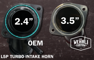 WCFab - Wehrli Custom Fab Duramax L5P, Duramax 3-1/2" Turbo Intake Horn (2017-2019) - Image 2